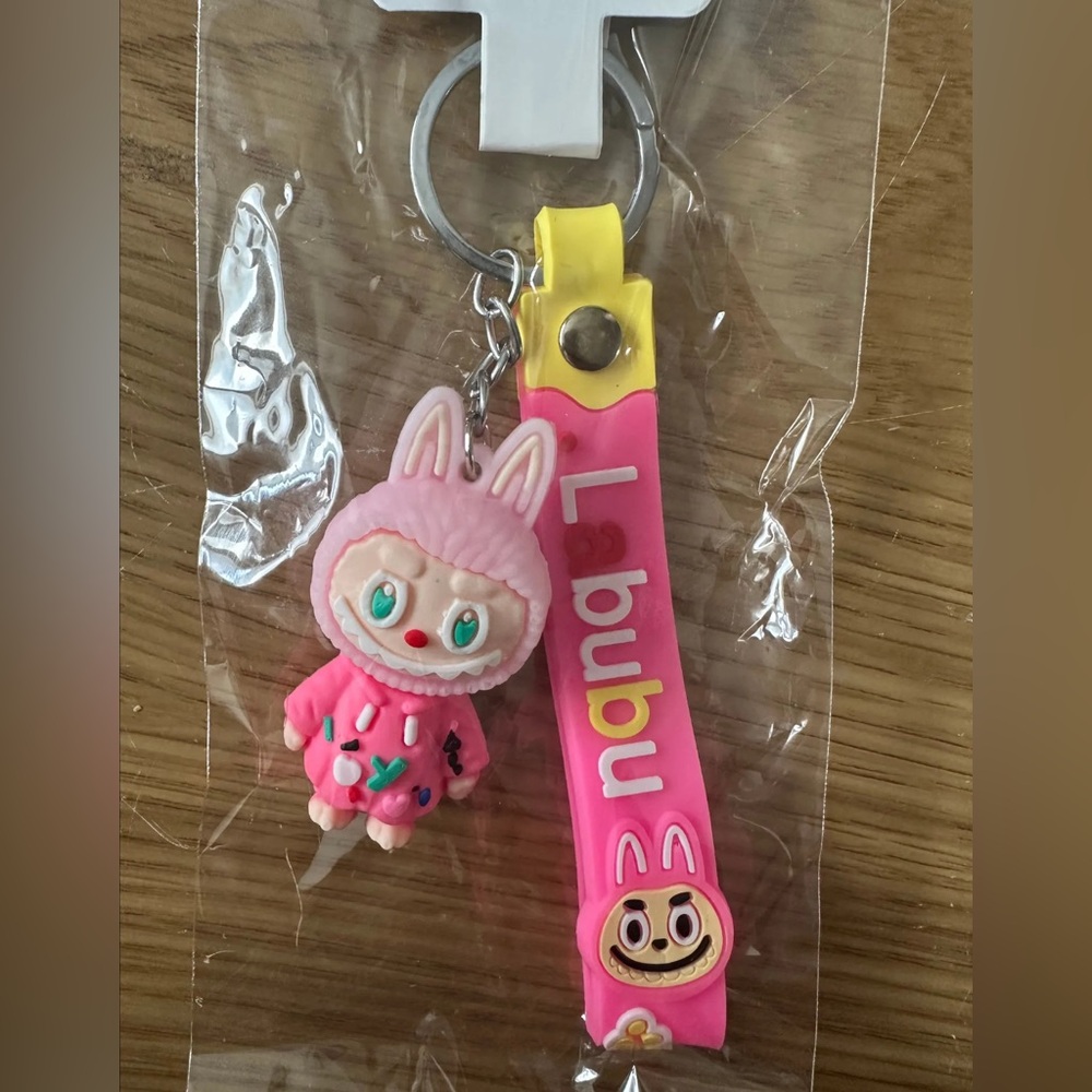 Labubu Bag Charm/ Keychain in Pink, Brown, Blue, or Orange